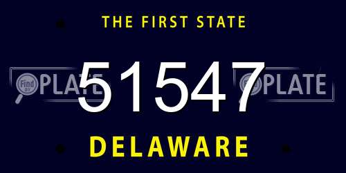 51547 Delaware License Plate