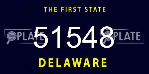 51548 Delaware License Plate