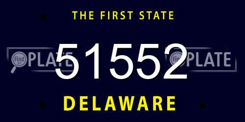 51552 Delaware License Plate