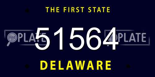 51564 Delaware License Plate