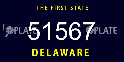 51567 Delaware License Plate