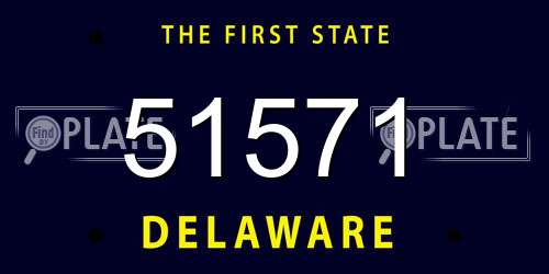 51571 Delaware License Plate