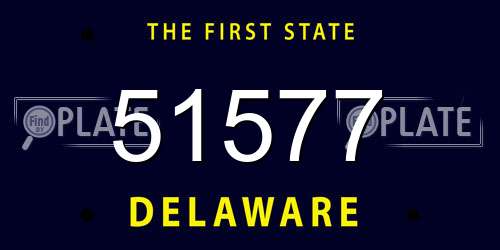 51577 Delaware License Plate