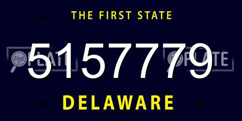 5157779 Delaware License Plate