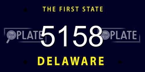 5158 Delaware License Plate