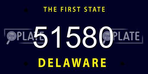 51580 Delaware License Plate