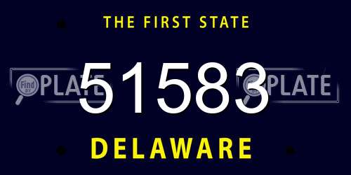 51583 Delaware License Plate