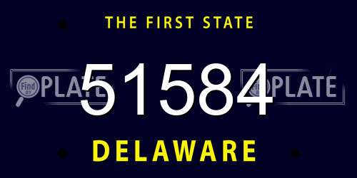 51584 Delaware License Plate