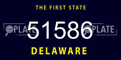 51586 Delaware License Plate