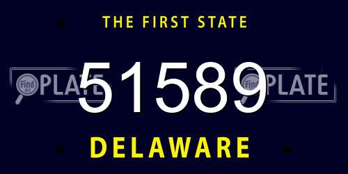 51589 Delaware License Plate