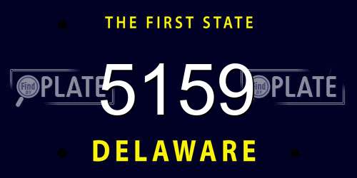 5159 Delaware License Plate