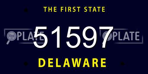51597 Delaware License Plate