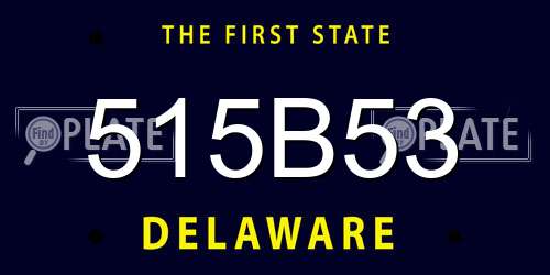 515B53 Delaware License Plate