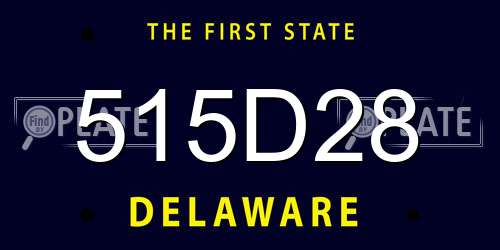 515D28 Delaware License Plate