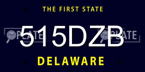 515DZB Delaware License Plate