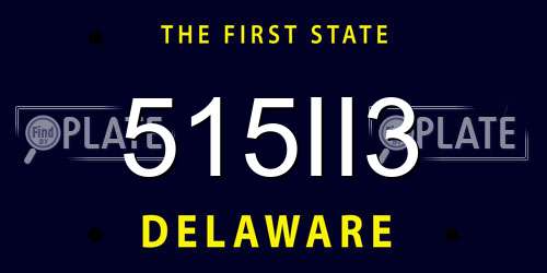 515II3 Delaware License Plate