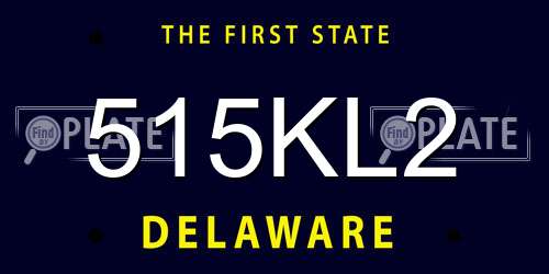 515KL2 Delaware License Plate