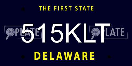 515KLT Delaware License Plate