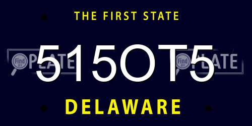 515OT5 Delaware License Plate