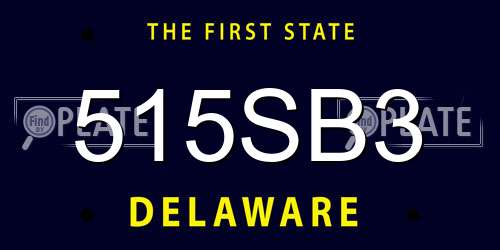 515SB3 Delaware License Plate