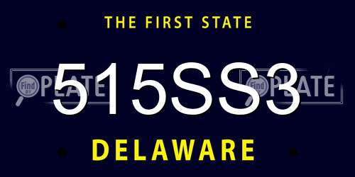 515SS3 Delaware License Plate