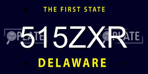 515ZXR Delaware License Plate