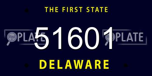 51601 Delaware License Plate