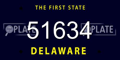 51634 Delaware License Plate