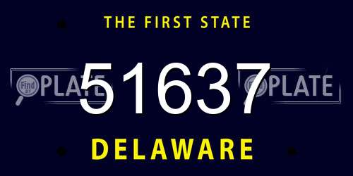 51637 Delaware License Plate