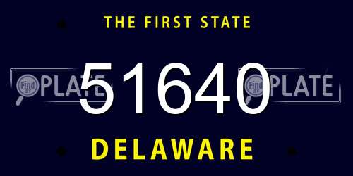 51640 Delaware License Plate