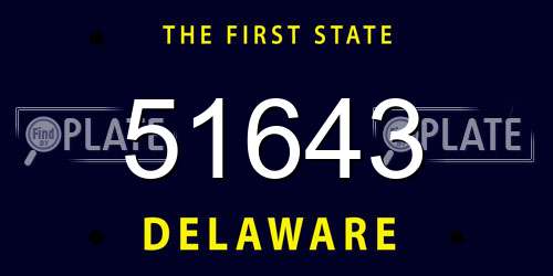 51643 Delaware License Plate