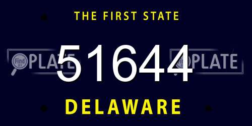 51644 Delaware License Plate