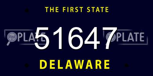 51647 Delaware License Plate