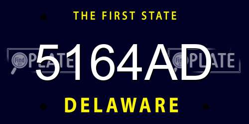 5164AD Delaware License Plate