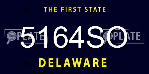 5164SO Delaware License Plate