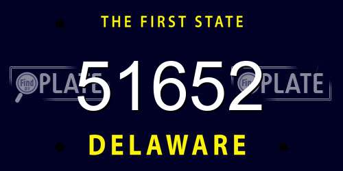 51652 Delaware License Plate