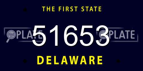 51653 Delaware License Plate