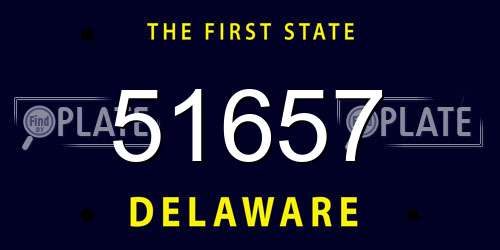51657 Delaware License Plate