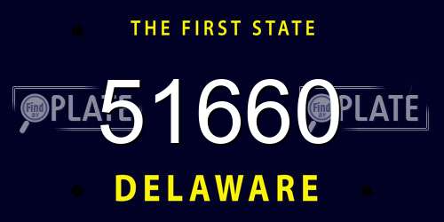 51660 Delaware License Plate