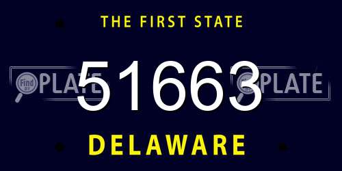 51663 Delaware License Plate