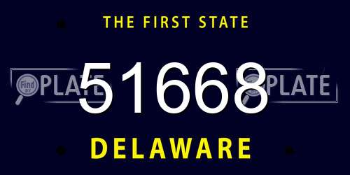 51668 Delaware License Plate