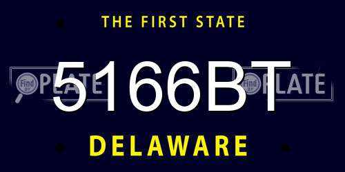 5166BT Delaware License Plate