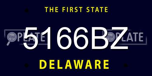 5166BZ Delaware License Plate