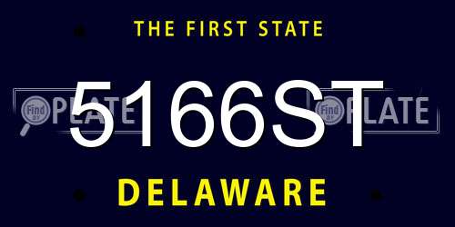 5166ST Delaware License Plate