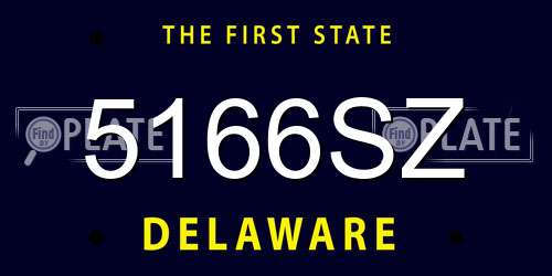 5166SZ Delaware License Plate