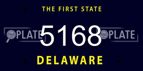 5168 Delaware License Plate
