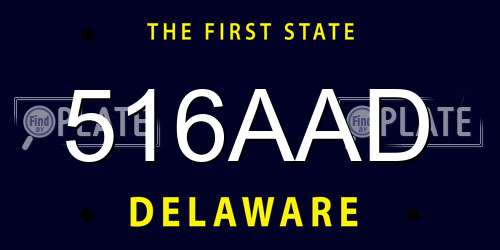 516AAD Delaware License Plate