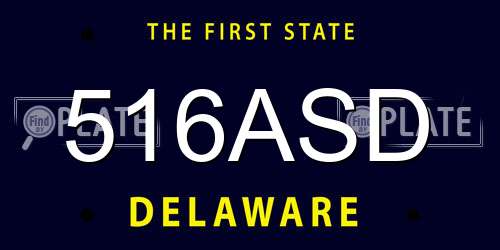 516ASD Delaware License Plate