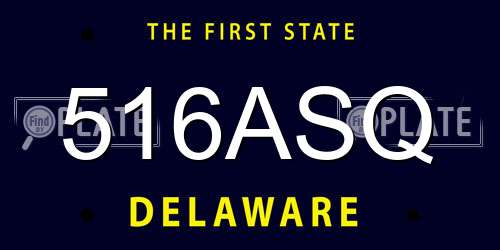 516ASQ Delaware License Plate