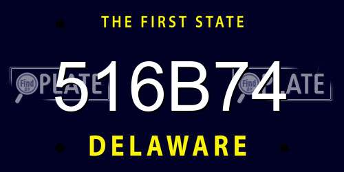 516B74 Delaware License Plate